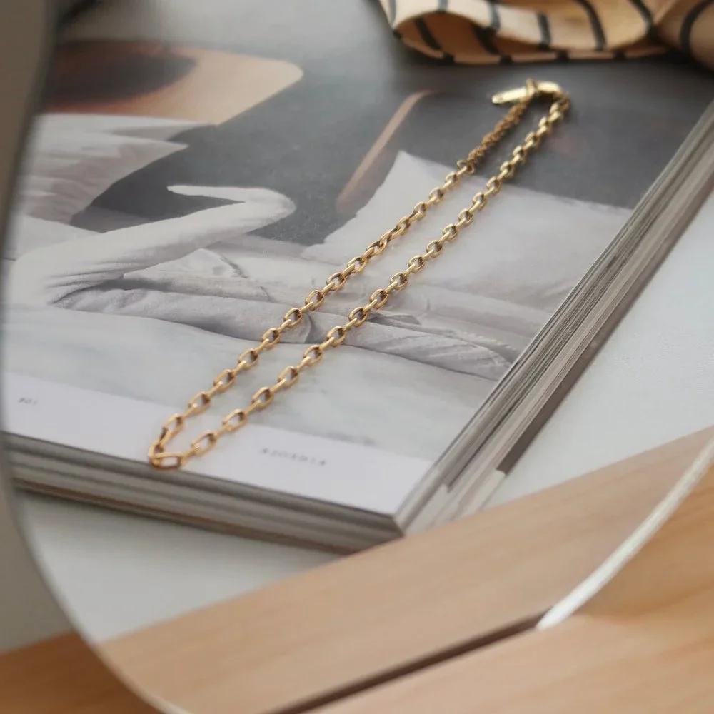 NEW 18K Gold Plated O Link Chain Paper Clip Necklace